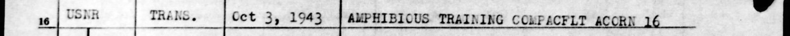 The typed line naming Elmer Eric Carlson, cut from the scan: Line 16, the entry that covers lines 16 to 30: transferred October 3, 1943.
