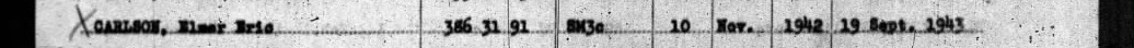 The typed line naming Elmer Eric Carlson, cut from the scan: His line on the roll.