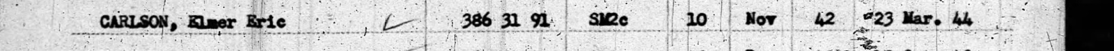 The typed line naming Elmer Eric Carlson, cut from the scan: His line on the roll.