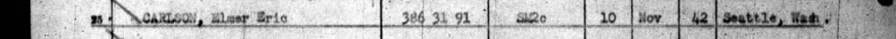 The typed line naming Elmer Eric Carlson, cut from the scan: Line 25, his name.