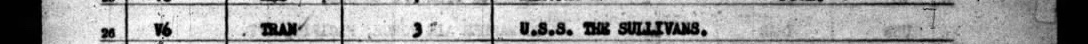 The typed line naming Elmer Eric Carlson, cut from the scan: Line 26, the change: transferred June 3 to The Sullivans.