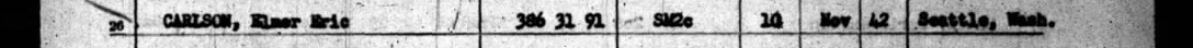 The typed line naming Elmer Eric Carlson, cut from the scan: Line 26, his name.