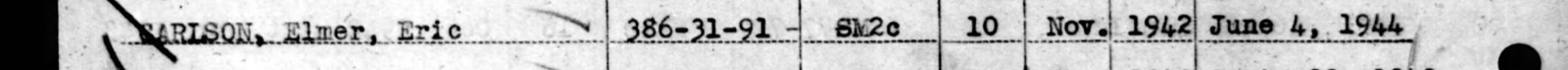 The typed line naming Elmer Eric Carlson, cut from the scan: His line on the roll.