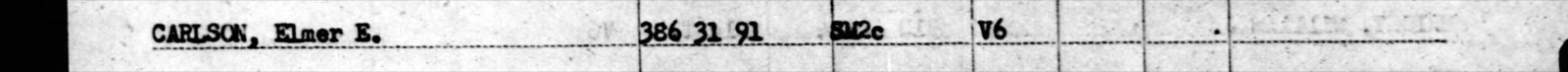 The typed line naming Elmer Eric Carlson, cut from the scan: His line on the roll.