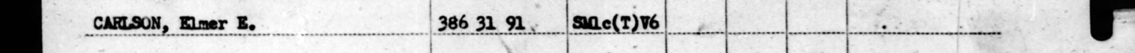 The typed line naming Elmer Eric Carlson, cut from the scan: His line on the roll.